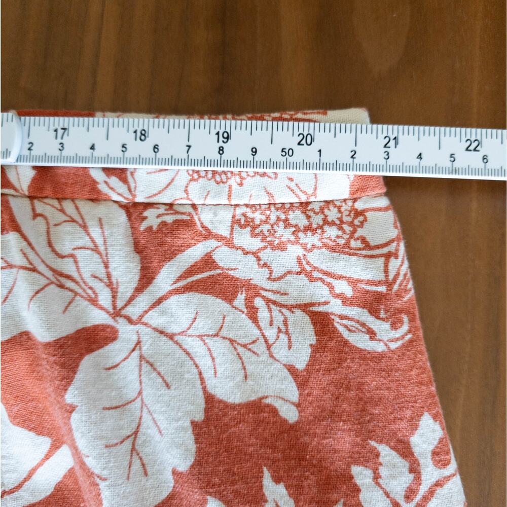 Old Navy Womens SIZE XXL‎ Red Rust Linen Blend Tropical Floral Maxi Skirt - Picture 3 of 10